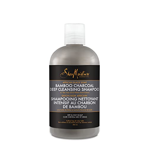 Shea Moisture African Black Soap Bamboo Charcoal Deep Cleansing Shampoo 13 Oz./384 Ml