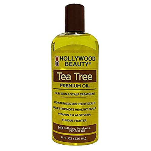 Hollywood Beauty Oil Skin & Scalp Treatment, Yellow, Tea Tree, 8 Fl Oz(Pack of 1)