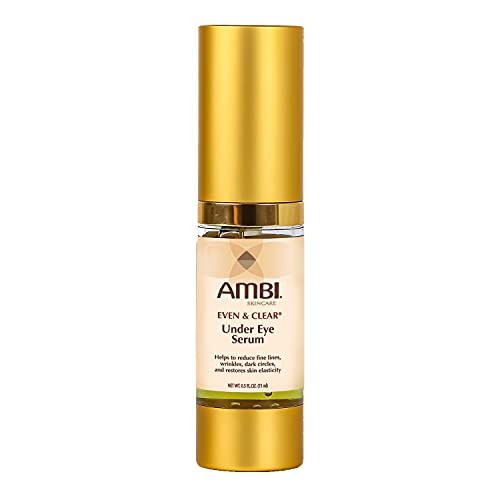 Ambi Even & Clear Under Eye Serum For All Skin Types; Anti Aging Formula Features Peptides, Hyaluronic Acid, And Vitamin A To Help Reduce Fine Lines, Wrinkles, And Dark Circles , 0.5 Ounce