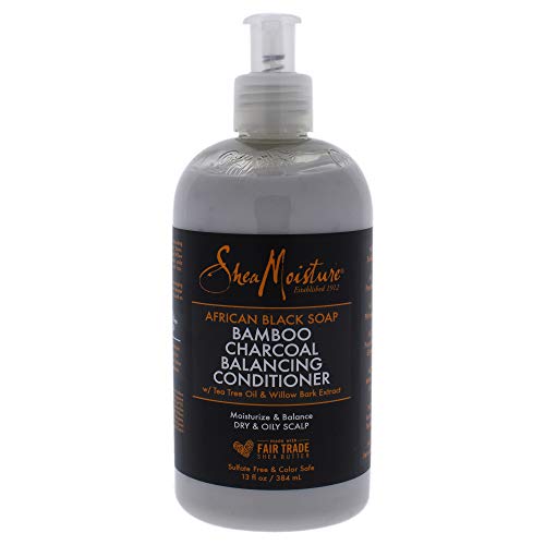 Shea Moisture Moisture African Black Soap Bamboo Charcoal Deep Balancing Conditioner Unisex Conditioner 13 Fl Oz (Pack Of 1)