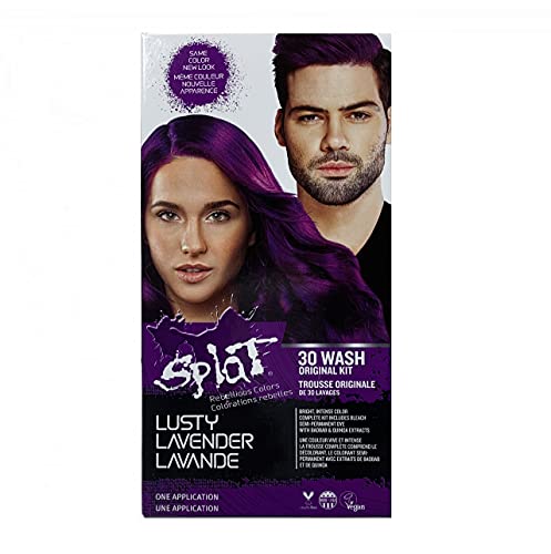 Splat Lusty Lavender Original Complete Purple Hair Dye Kit Semi Permanent Vegan