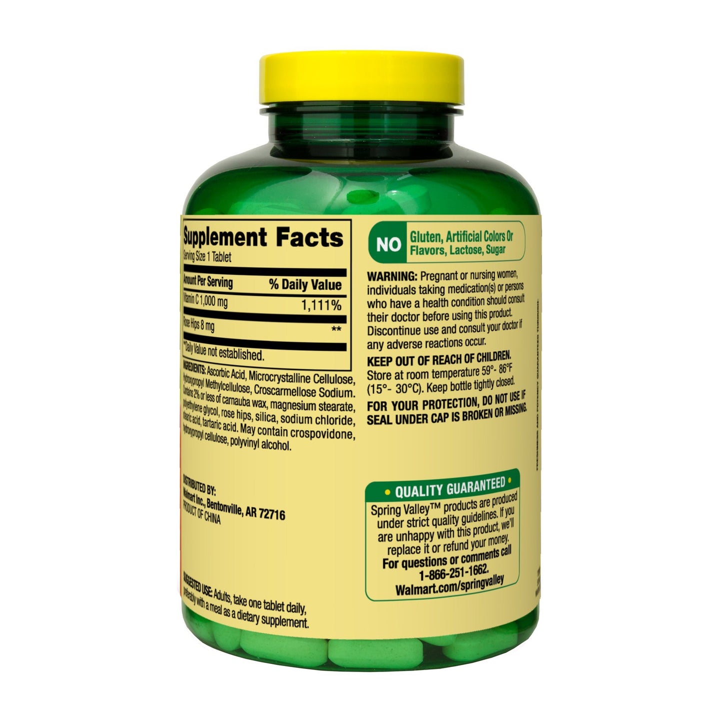 Spring Valley Vitamin C with Rose Hips Tablets Dietary Supplement; 1; 000 mg; 250 Count