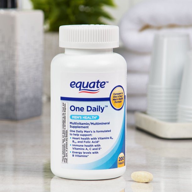 Equate One Daily Men's Health Multivitamin/Multimineral Supplement Tablets; 200 Count