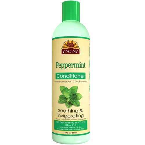 Okay Soothing And Invigorating Peppermint Conditioner Helps Refresh, Revitalize, And Add Softness To Hair Sulfate, Silicone, Paraben Free For All Hair Types And Textures Made In Usa 12Oz 355Ml