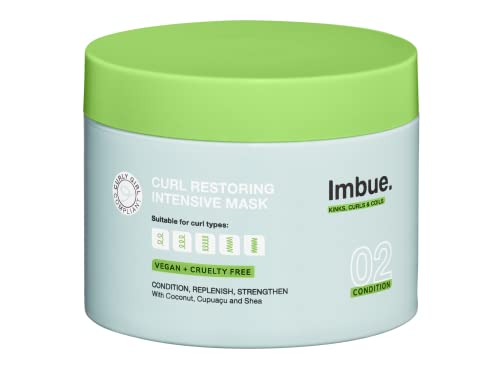 Imbue Curl Restoring Intensive Mask 10.1 Fl Oz - Deep Conditioner Protein Mask   Curly Girl Compliant + Vegan