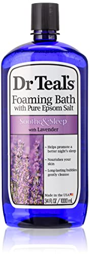 Dr Teals Foaming Bath With Pure Epsom Salt, Soothe & Sleep With Lavender, 34 Ounces