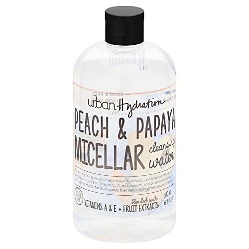 Urban Hydration Peach & Papaya Micellar Water   Natural Cleanser And Moisturizer, Paraben And Sulfate Free, Tightens Pores, Brightens, Exfoliates   Leaves Skin Feeling Soft And Moisturized, 16.9 Ounce