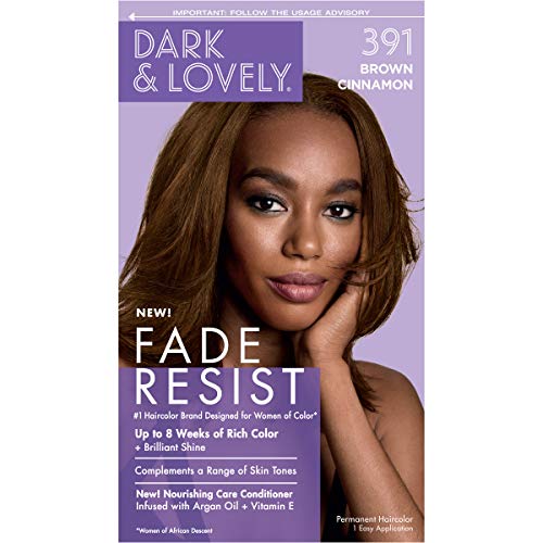 Softsheen-Carson Dark And Lovely Fade Resist Rich Conditioning Hair Color, Permanent Hair Color, Up To 100 Percent Gray Coverage, Brilliant Shine With Argan Oil And Vitamin E, Brown Cinnamon