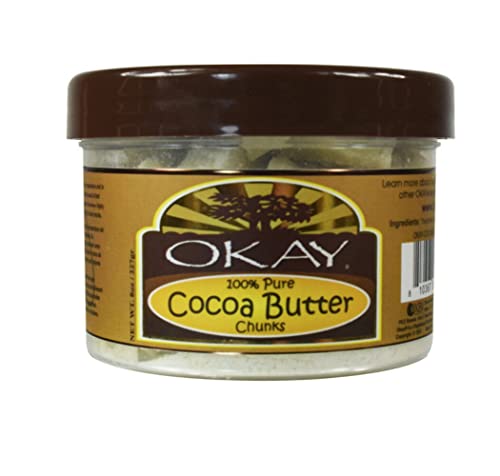 Okay  Cocoa Butter Chunks   For All Hair Textures & Skin Types   Protect - Moisturize - Hydrate   Conditioning - Nourishment - Shine   100% Pure   8 Oz (Ok-Okay-Cocoab8)