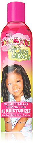 African Pride Dream Kids Olive Miracle Anti-Breakage Detangling Oil Moisturizer - Contains Olive Oil, Detangles & Reduces Hair Breakage, 8 Oz