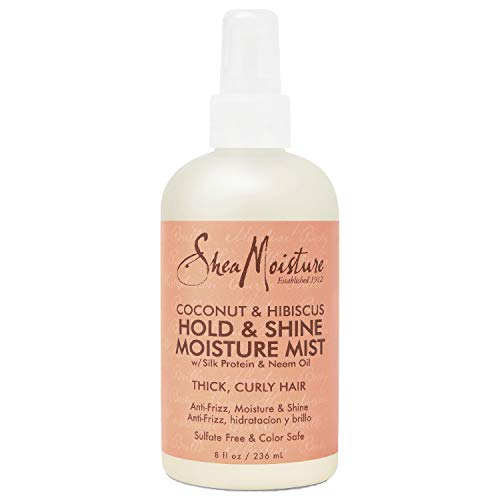 Sheamoisture Hold And Shine Moisture Mist For Thick, Curly Hair Coconut And Hibiscus For Frizz Control 8 Oz