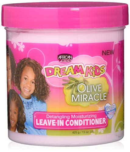 African Pride Dream Kids Olive Miracle Detangling Moisturizing Leave-In Conditioner - Contains Olive Oil, Moisturizes & Nourishes Coils & Hair Curls, 15 Oz