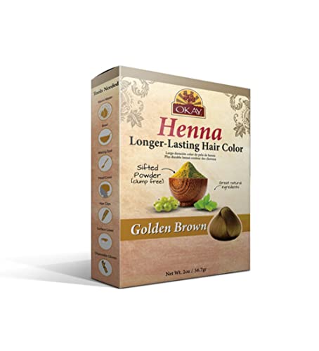 Okay Longer Lasting Henna Color, (Pack Of 1) Golden Brown 2 Ounce