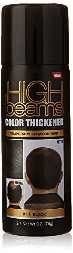 High Beams Color Thickener - Black - 2.7 Oz - Salon Quality Quick-Fix Concealer Takes Grey Color Hair Away - Cover And Fill In Thinning And Bald Areas Instantly