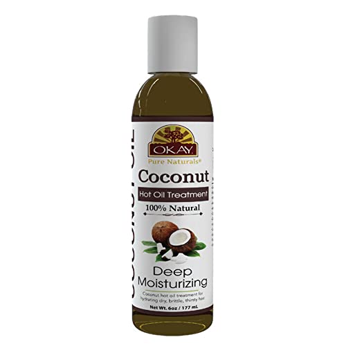 Okay   Coconut Hot Oil Treatment   For All Hair Types & Textures   Deeply Penetrating   100% Natural   Free Of Paraben, Silicone   6 Oz