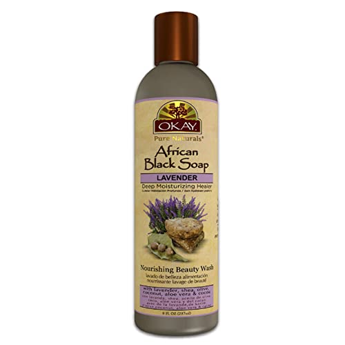 Okay African Black Soap Liquid With Lavender 8Oz / 237Ml