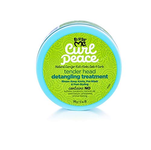 Just For Me Curl Peace Tender Head Detangling Treatment - Rinses Away Knots, Pre-Wash, Post-Styling, Contains No Parabens, Sulfates, Mineral Oil, Petrolatum, Or Animal Testing, 12 Oz