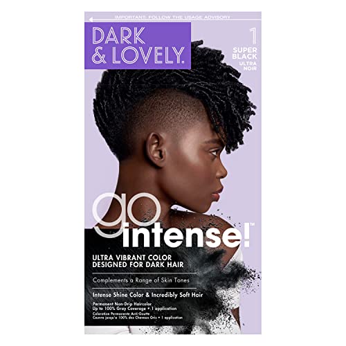 Softsheen-Carson Dark And Lovely Ultra Vibrant Permanent Hair Color Go Intense Hair Dye For Dark Hair With Olive Oil For Shine And Softness, Super Black