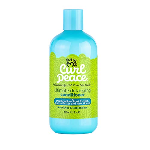 Just For Me Curl Peace Ultimate Detangling Conditioner - Nourishes & Replenishes, Contains Marshmallow Root Extract, Cocoa Butter & Raw Honey, Sulfate Free, No Animal Testing, 12 Oz