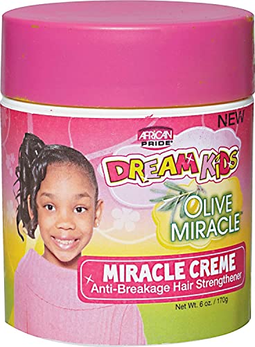 African Pride Dream Kids Olive Miracle Creme Anti-Breakage Hair Strengthener - Helps Strengthen, Condition & Protect Hair, Contains Olive Oil, 6 Oz