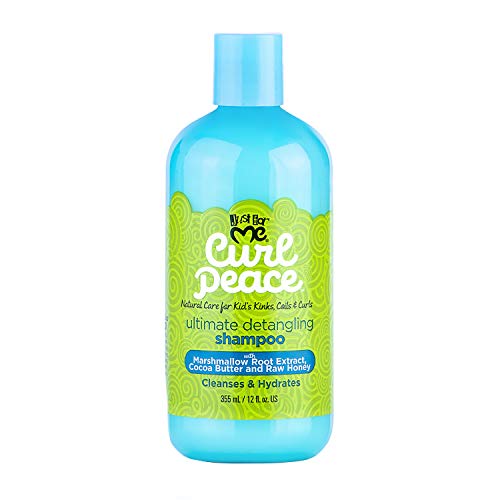 Just For Me Curl Peace Ultimate Detangling Shampoo - Cleanses & Hydrates, Contains Marshmallow Root Extract, Cocoa Butter & Raw Honey, No Animal Testing, 12 Oz