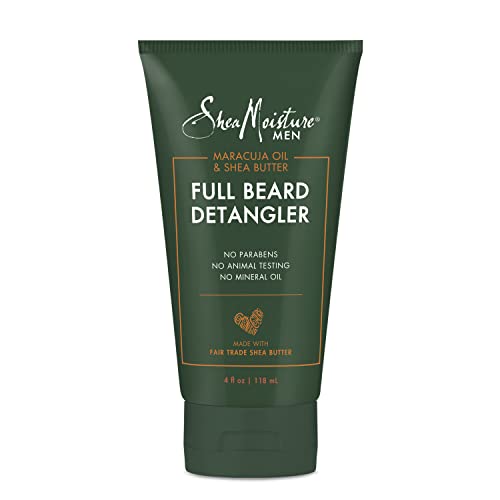 Shea Moisture Mens Full Beard Detangler, All Natural Ingredients, Maracuja Oil & Shea Butter, Soften Hair & Ease Out Knots For A Scuff-Free Beard, 4 Ounce