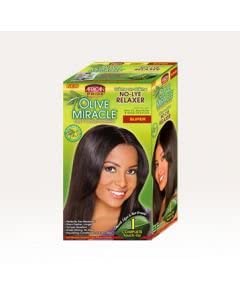 African Pride Olive Miracle Deep Conditioning No-Lye Relaxer Kit, Super, 1Count