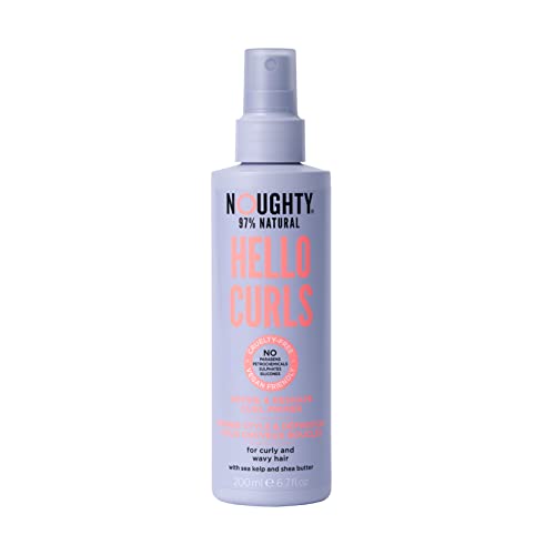 Noughty Hello Curl Primer And Refresher For Curly Wavy Coily Or Kinky Hair, Vegan 97% Natural, Sulfate, Silicone, And Paraben Free Curl Styling Spray, Curly Hair Products, 200 Ml / 6.7 Fl Oz