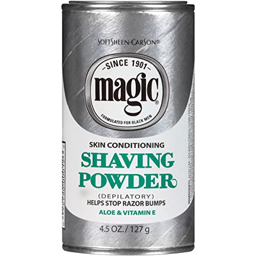 Softsheen-Carson Magic Razorless Shaving For Men, Magic Skin Conditioning Shaving Powder, With Vitamin E And Aloe, Formulated For Black Men, Depilatory, Helps Stop Razor Bumps, 4.5 Oz