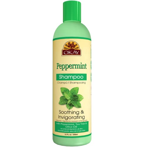 Okay Soothing And Invigorating Shampoo, Free Of Sulfate, Silicone & Paraben Peppermint, 12 Fl Oz