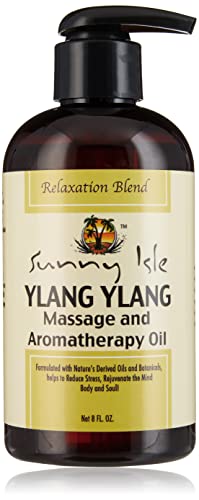 Sunny Isle Ylang Ylang Massage And Aromatherapy Oil, Brown, 8 Fluid Ounce