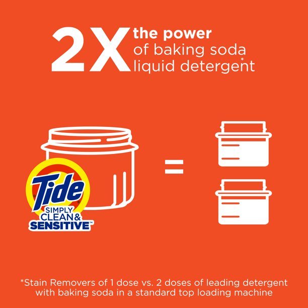 Tide Simply Cool Cotton Liquid Laundry Detergent;  89 Loads 128 fl oz