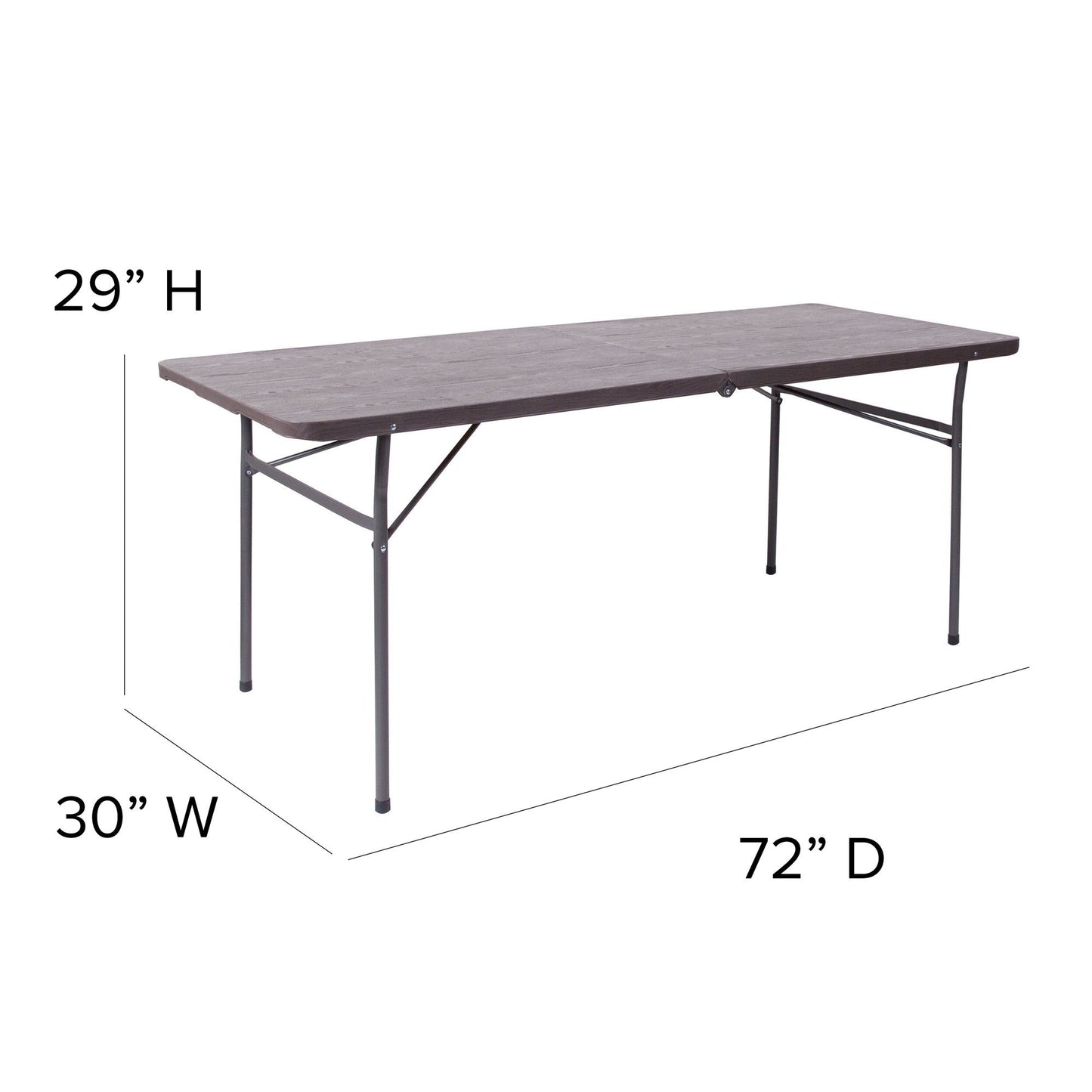 6-Foot Bi-Fold Granite White Plastic Banquet and Event Folding Table with Carrying Handle