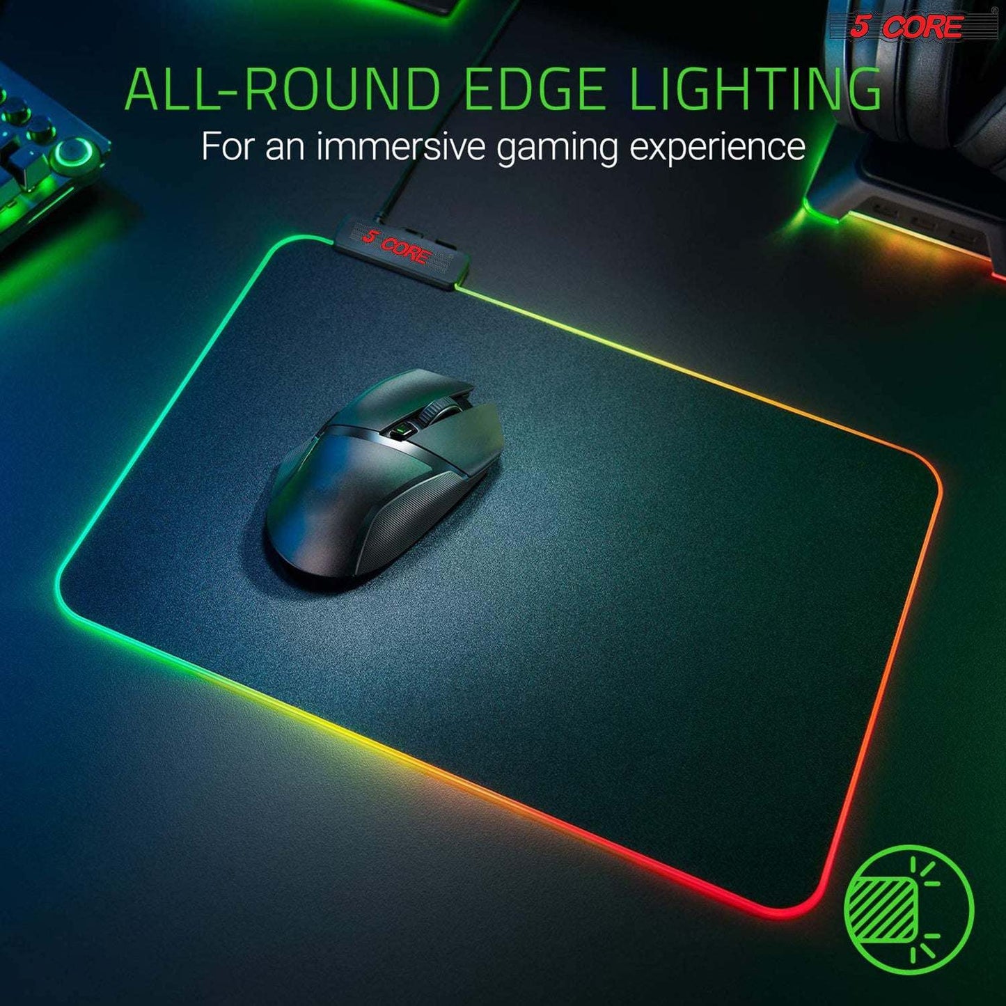 Products Mouse Pad Gaming Large Mousepad RGB LED Desk Mouse Mat Laptop PC Computer Notebook Glowing 12 Modes 5 Core MP 300