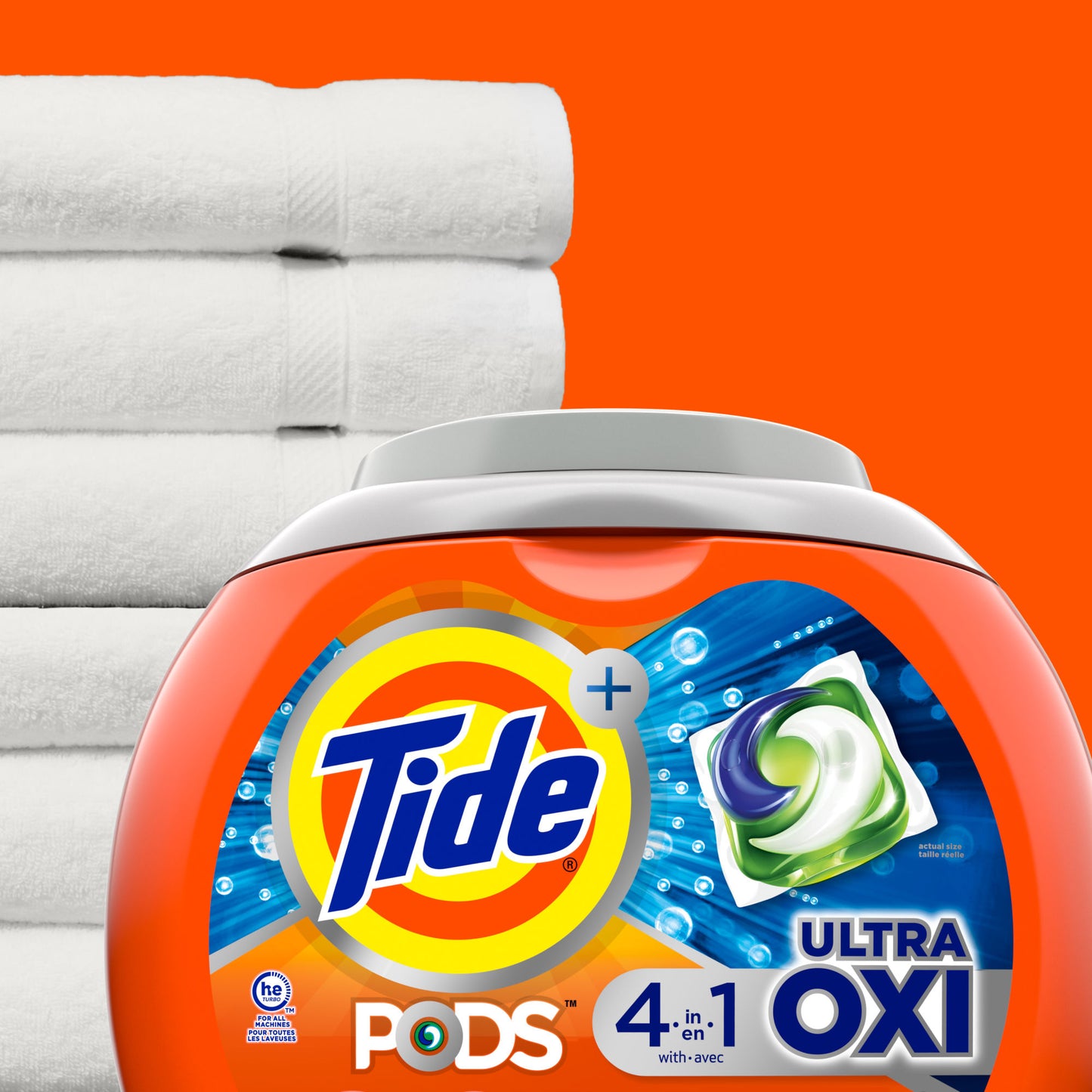 Tide PODS Liquid Laundry Detergent Soap Pacs 4-n-1 Ultra Oxi;  HE Compatible 85 Count