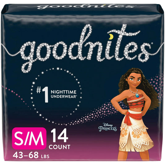 GoodNites Goodnites Girls' Nighttime Bedwetting Underwear Size S/M, 14 Count