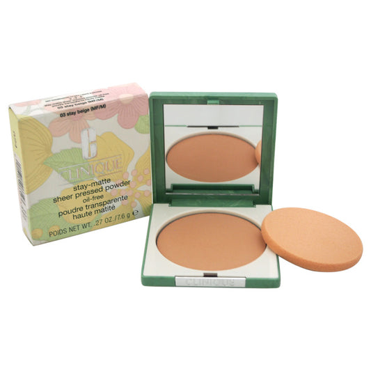 Stay-Matte Sheer Pressed Powder - 03 Stay Beige MF-M by Clinique for Women - 0.27 oz Powder