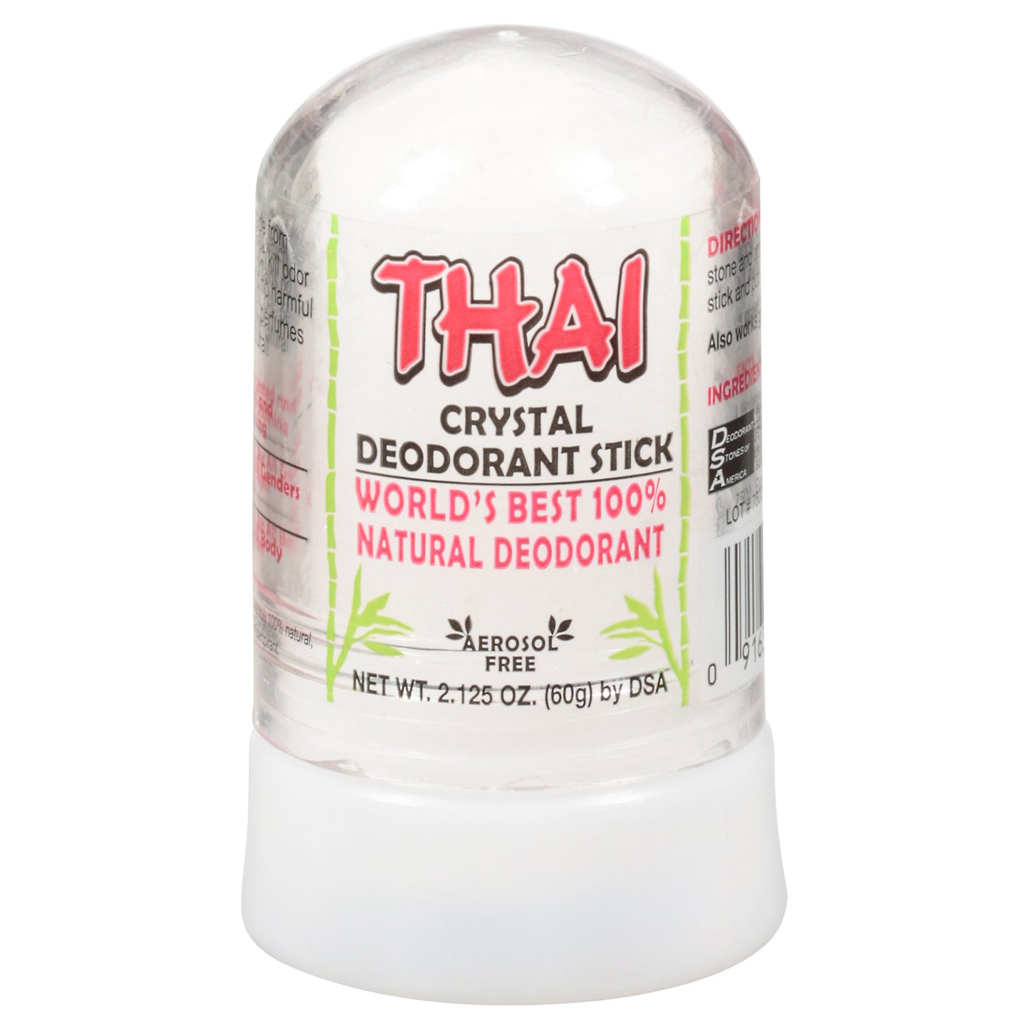 Thai Deodorant Stone Thai Natural Crystal Deodorant Push-Up Stick - 2.125 oz