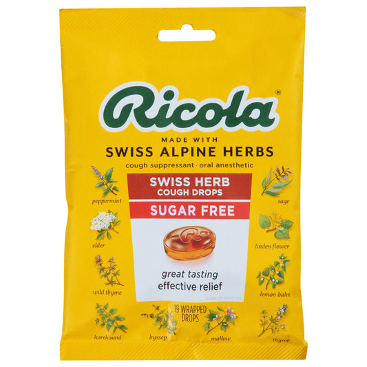 Ricola - Cough Drop Sugar Free Swiss Herb - Case of 8-19 CT