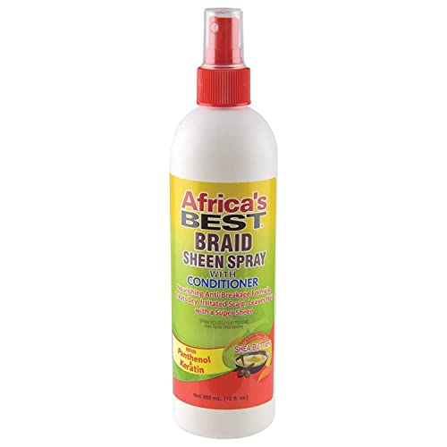 Africa'S Best Braid Sheen Spray With Conditioner, 12 Ounce, Green, 1-102-12-1243-01