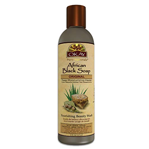 Okay African Black Soap Liquid 8 Fluid Ounce, Silver, 8 Fluid Ounce