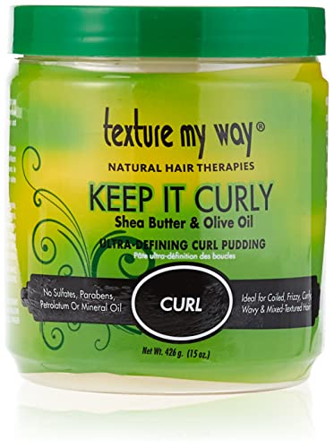 Texture My Way Natural Hair Therapies Keep It Curly Ultra-Defining Hair Curl Pudding, Ideal For Coiled, Frizzy, Curly Hair, 15 Oz